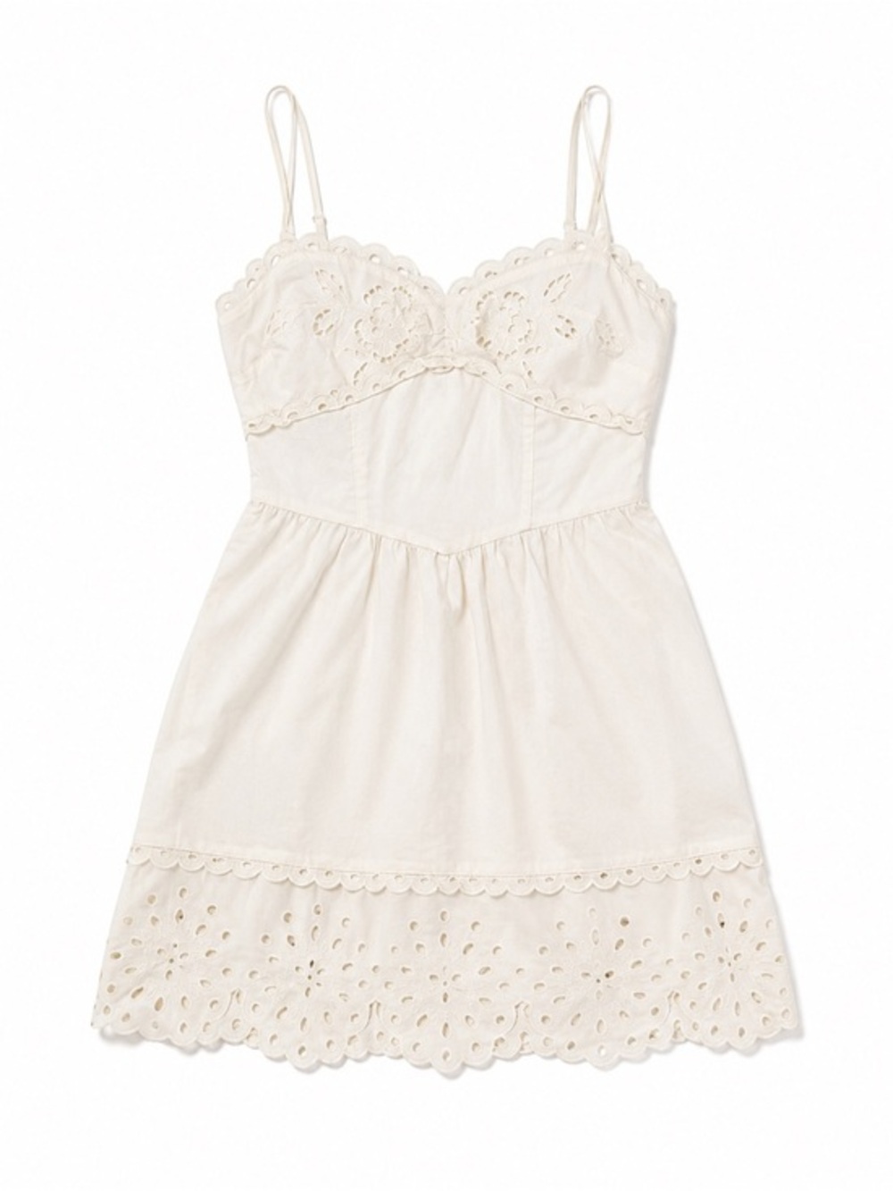 Billabong Cream Eyelet Slip Mini Dress